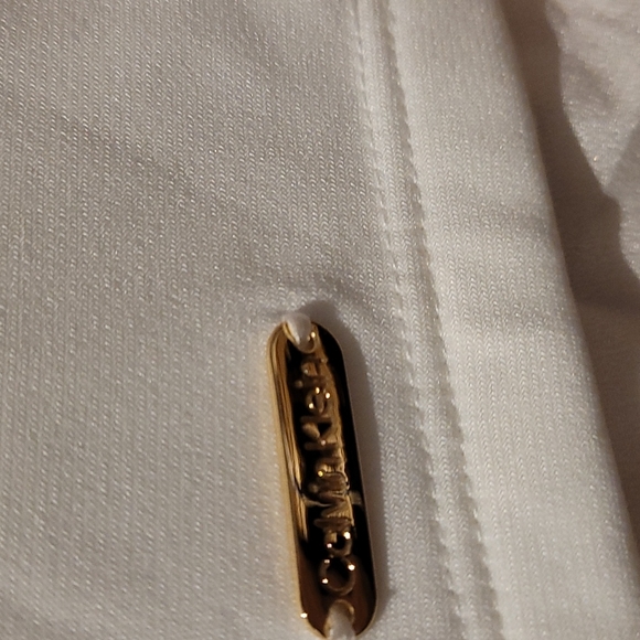 Calvin Klein Alabaster white cuff short sleeve oversized blouse size Large - Picture 3 of 7